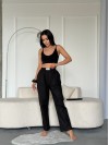 Женские повседневные штаны черного цвета 27444