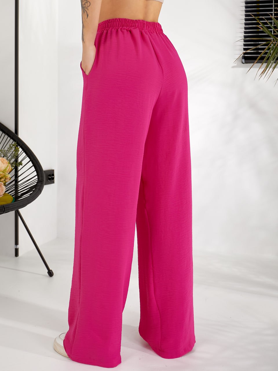 Жіночі прогулянковi штани малинового кольору 31786