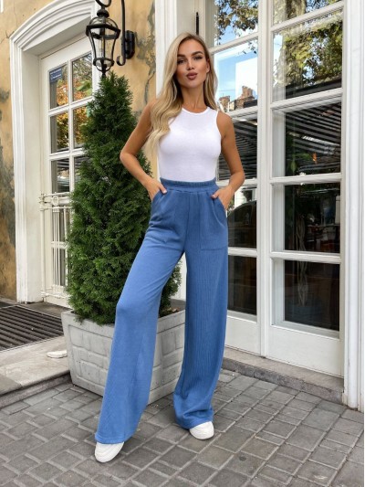 Жiночi штани палацо блакитного кольору 25771
