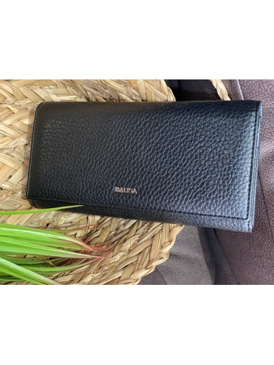 Женский базовый кошелек из гладкой эко-кожи черного цвета 32484