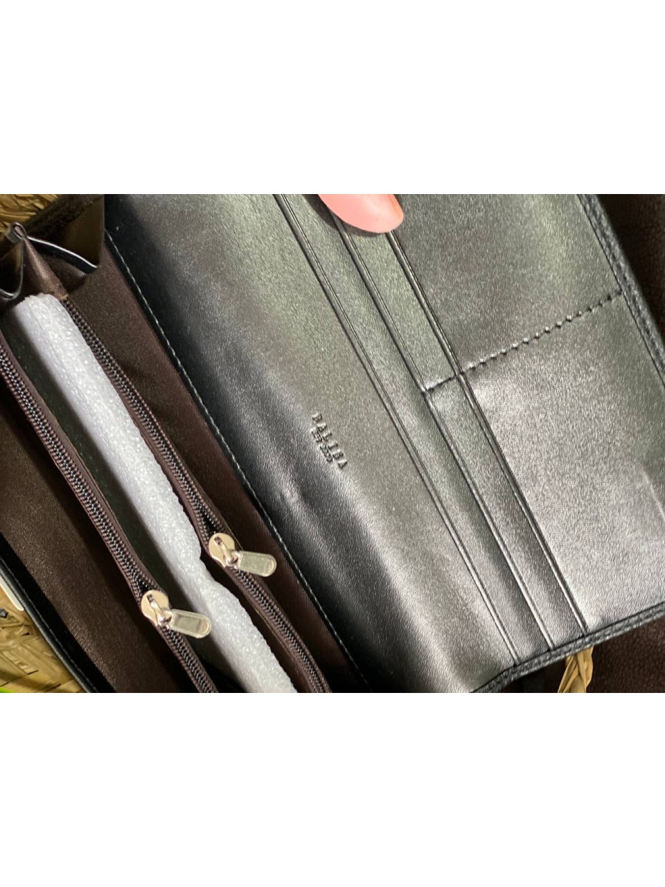 Женский базовый кошелек из гладкой эко-кожи черного цвета 32484