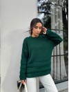 Жіночий базовий светр смарагдового кольору 30183