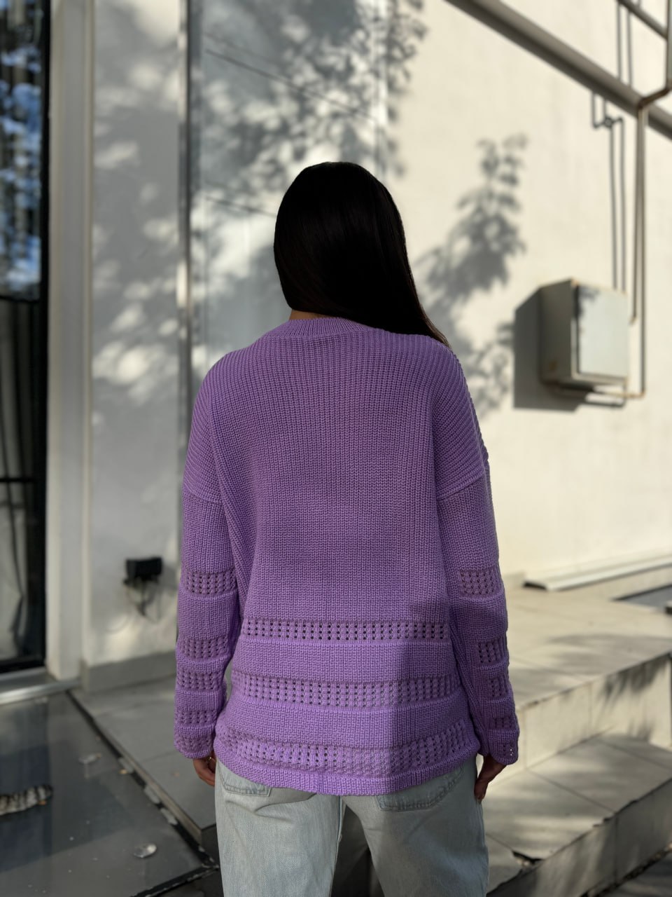 Жіночий базовий светр бузкового кольору 30180