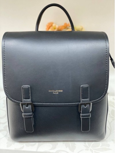 Жіночий брутальний рюкзак із еко-шкіри чорного кольору 32155