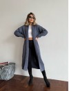Женский длинный кардиган графитового цвета 32881
