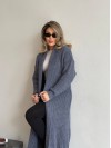 Женский длинный кардиган графитового цвета 32881
