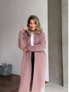 Женский длинный кардиган пудрового цвета 32877