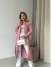Женский длинный кардиган розового цвета 32878