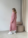Женский длинный кардиган розового цвета 32878