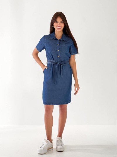 Женский джинсовый сарафан синего цвета 33227