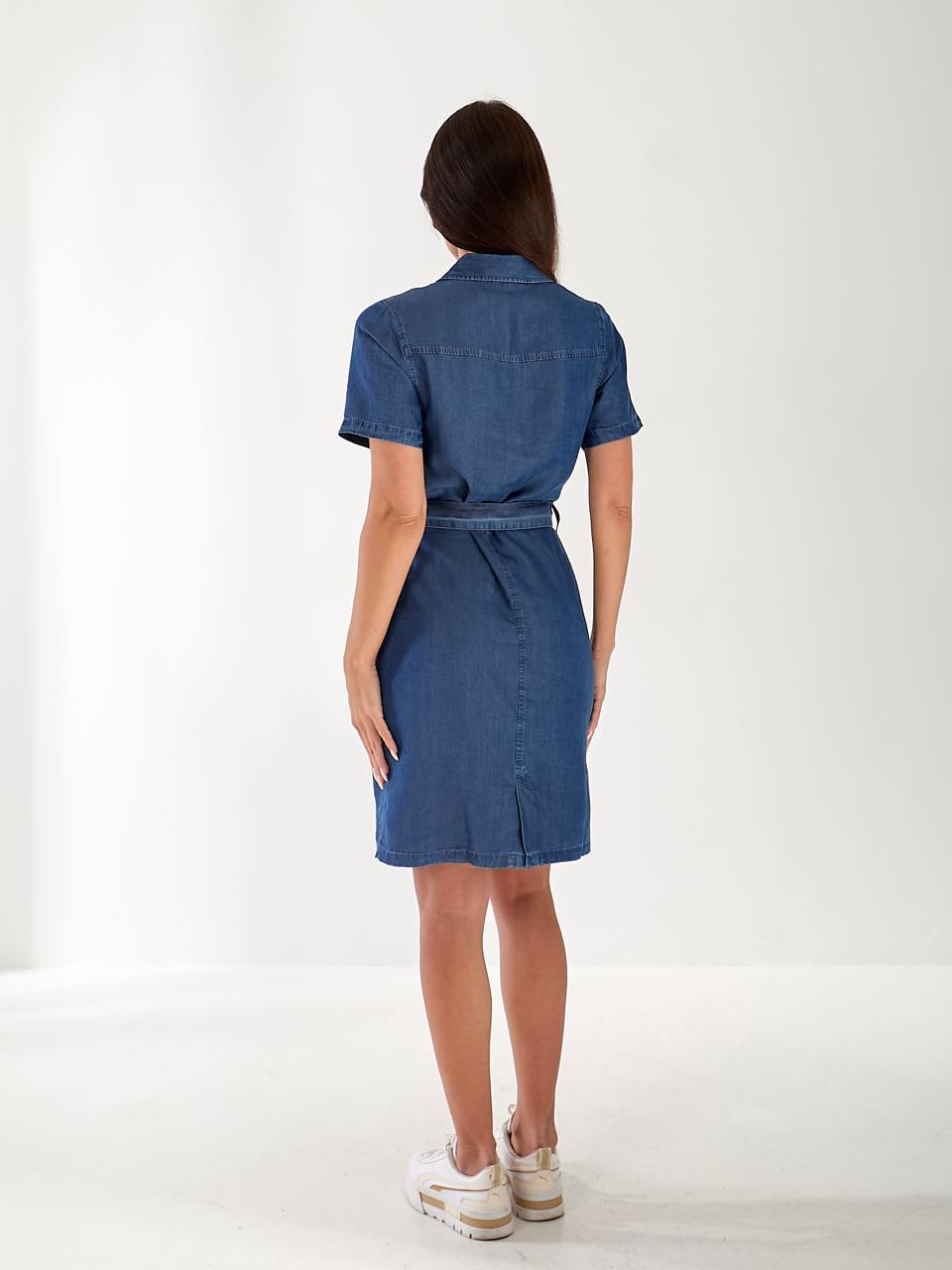 Женский джинсовый сарафан синего цвета 33227