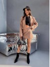 Женский классический костюм 2-ка (юбка-шорты+пиджак) бежевого цвета 31848