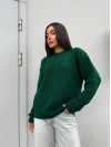 Класичний жіночий светр смарагдового кольору 30184