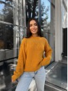 Класичний жіночий светр помаранчевого кольору 30188