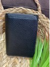 Жіночий компактний гаманець із пористої еко-шкіри чорного кольору 32417