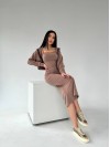 Женский комплект кофта+платье кофейного цвета  30896