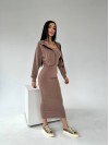 Женский комплект кофта+платье кофейного цвета  30896