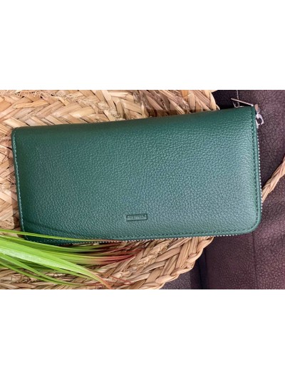 Женский кошелек из эко-кожи изумрудного цвета 32479