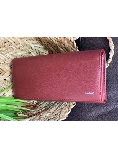 Женский кошелек из гладкой эко-кожи бордового цвета 32476