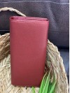 Женский кошелек из гладкой эко-кожи бордового цвета 32476