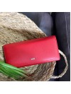Жіночий гаманець з гладкою еко-шкіри червоного кольору 32383