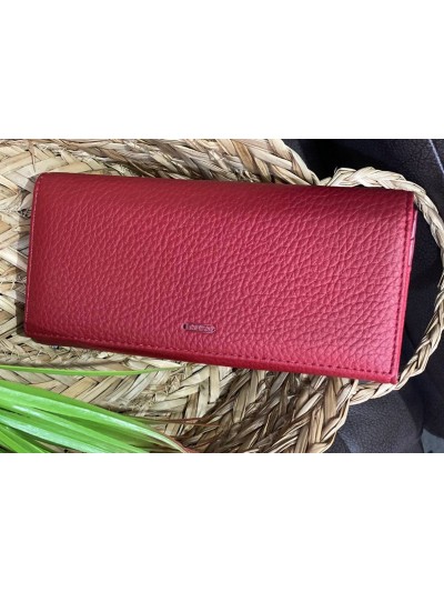 Женский кошелек из пористой эко-кожи бордового цвета 32487