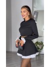 Женский костюм 2-ка (юбка-шорты+топ) черного цвета 30960