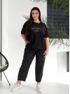 Женский костюм брюки+футболка черного цвета 32221