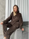 Жіночий костюм для дому з махри коричневого кольору 29909