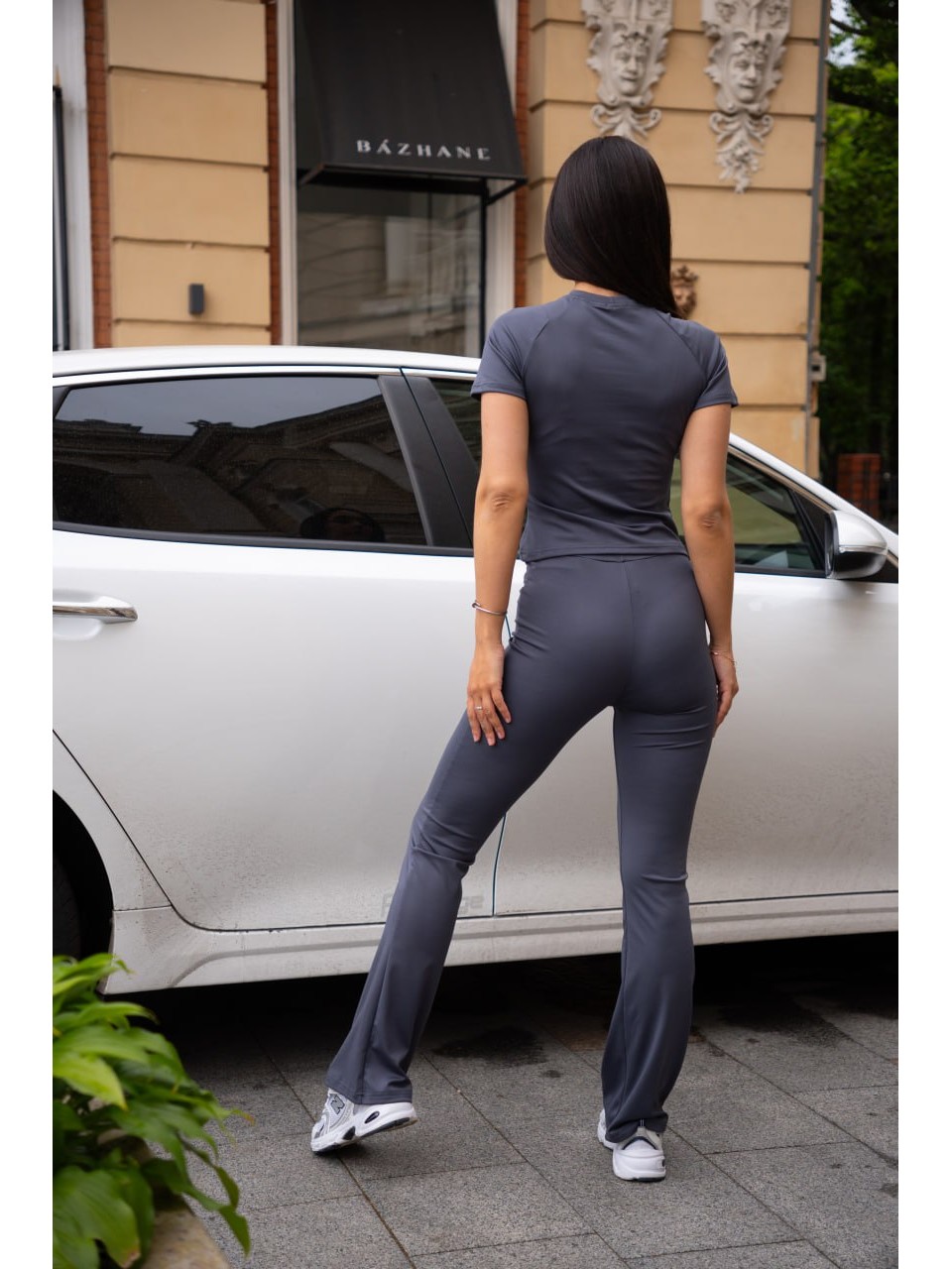 Жіночий костюм із мікро-дайвінгу графітового кольору 28303