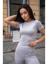 Жіночий костюм із мікро-дайвінгу сiрого кольору 32734
