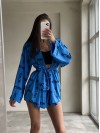 Жіночий костюм (кімоно+шорти) блакитного кольору 27223