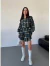 Женский костюм с юбкой в клетку зеленого цвета 31070
