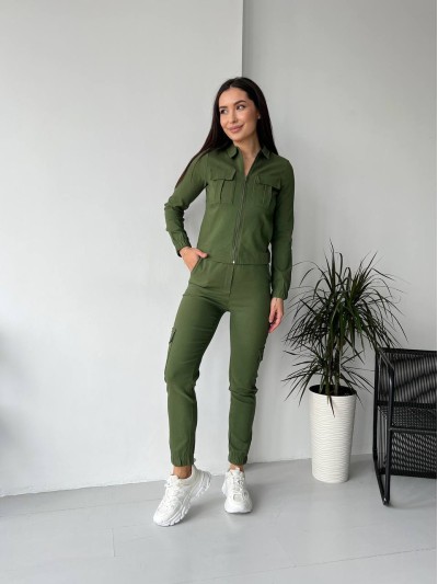 Жіночий костюм кольору хакi 26303