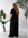 Жіночий легкий класичний костюм чорного кольору 33137