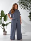 Женский легкий классический костюм графитового цвета 33136