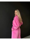 Жіночий легкий костюм на блискавці малинового кольору 33116