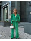 Жіночий легкий костюм на блискавці зеленого кольору 33118
