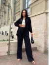 Жіночий легкий прогулянковий костюм чорного кольору 32277