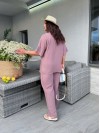 Жіночий легкий прогулянковий костюм пудрового кольору 33405
