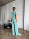 Жіночий легкий прогулянковий костюм м'ятного кольору 33392