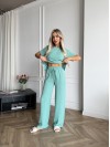 Жіночий легкий прогулянковий костюм м'ятного кольору 33392