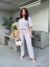 Жіночий легкий прогулянковий костюм сiрого кольору 33404