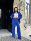 Жіночий легкий прогулянковий костюм синього кольору 32281