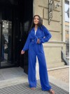 Жіночий легкий прогулянковий костюм синього кольору 32281