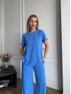Жіночий легкий прогулянковий костюм свiтло-синього кольору 33393