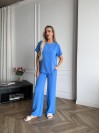 Жіночий легкий прогулянковий костюм свiтло-синього кольору 33393