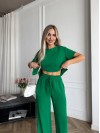 Женский легкий прогулочный костюм зеленого цвета 33391