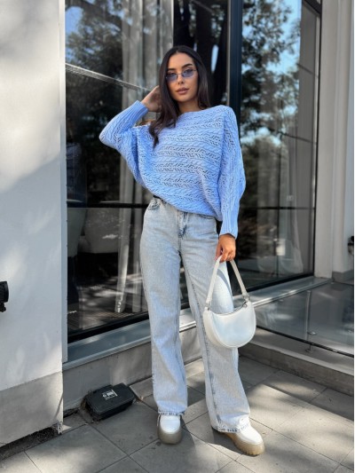 Женский легкий свитер голубого цвета 30282