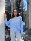 Женский легкий свитер голубого цвета 30282